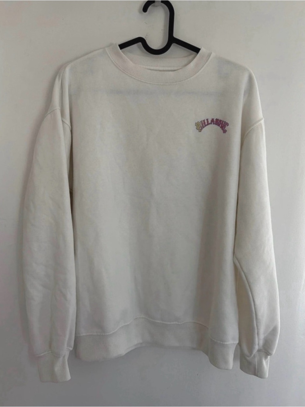 Billabong Cream Crewneck Sweatshirt with Small Embroidered Logo